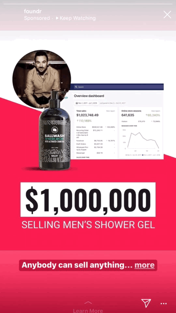 Foundr - Instagram story ad example