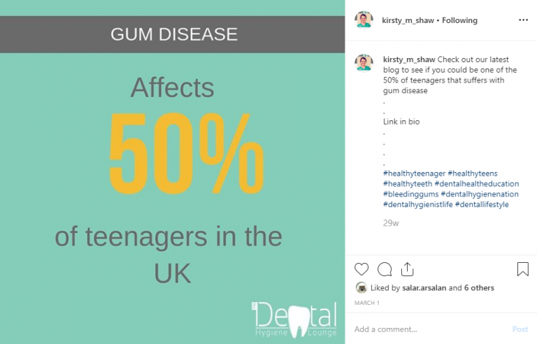Educational dental Instagram post