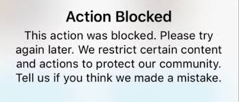 Action Blocked Message Instagram