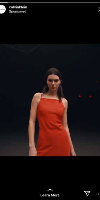 Calvin Klein - Instagram story ad example
