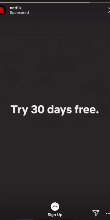 Netflix - Instagram story ad example